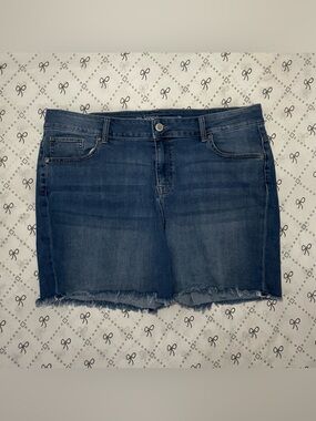 Maurice Dark Wash Denim Cutoff Shorts Skirt SZ: 20W